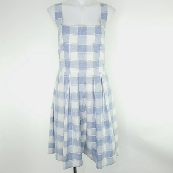 NEW Gal Meets Glam Nikki Gingham Dress blue white - Picture 4 of 10